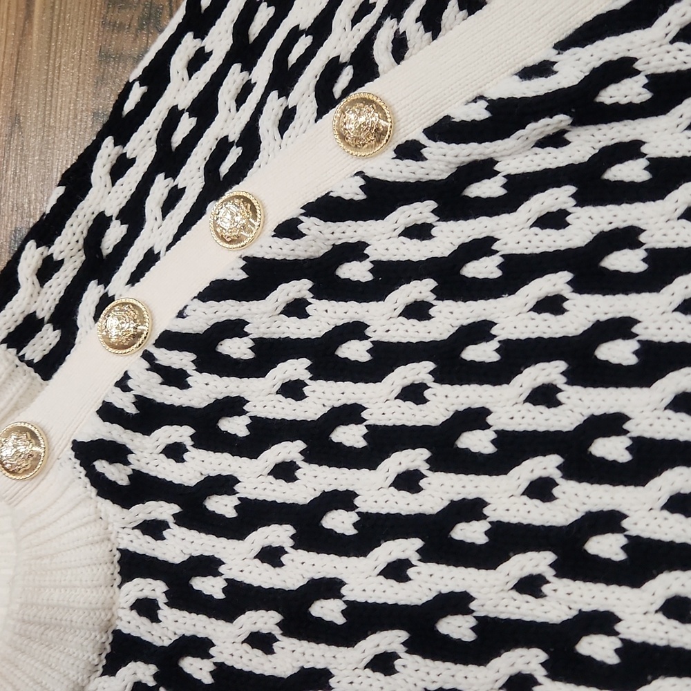 10 Crosby Derek Lam Knit Gold Button Rich Mom Mobwife Chic Luxury XSmall Europe - Picture 7 of 10
